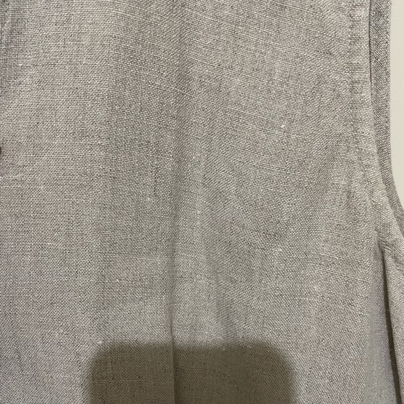 100% Linen Button Front Collar Sleeveless Maxi Dress Coastal Size 12 Clean Girl - Picture 4 of 6